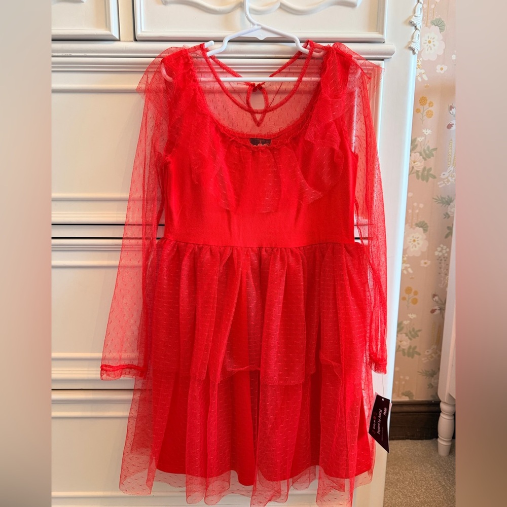 Girl’s Red Lace  Beetlejuice Lydia  Dress